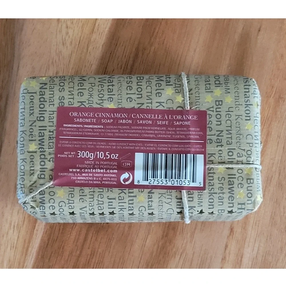Castelbel Porto Soap Bar Orange Cinnamon Holiday Wrap Portugal 10.5 oz